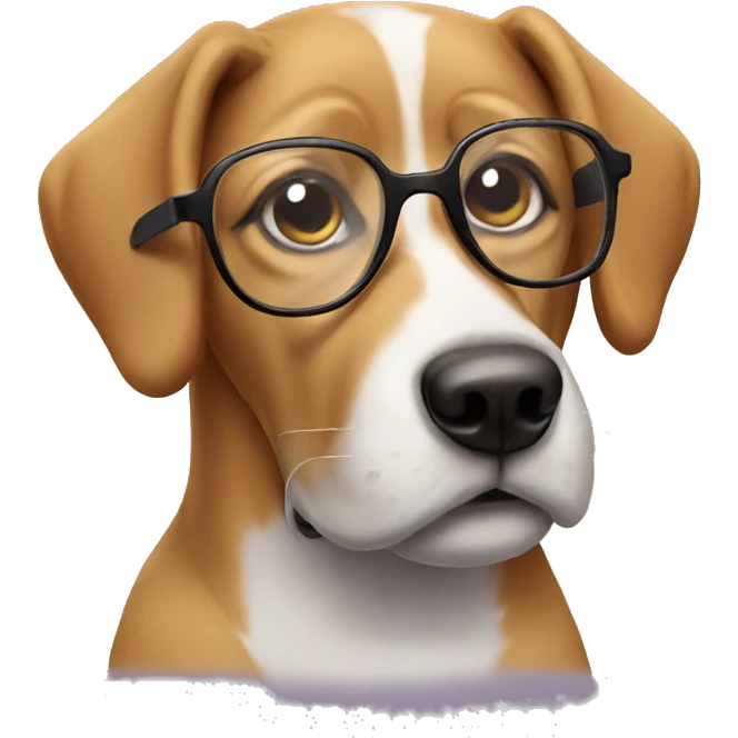 Dog wearing glasses emoji
