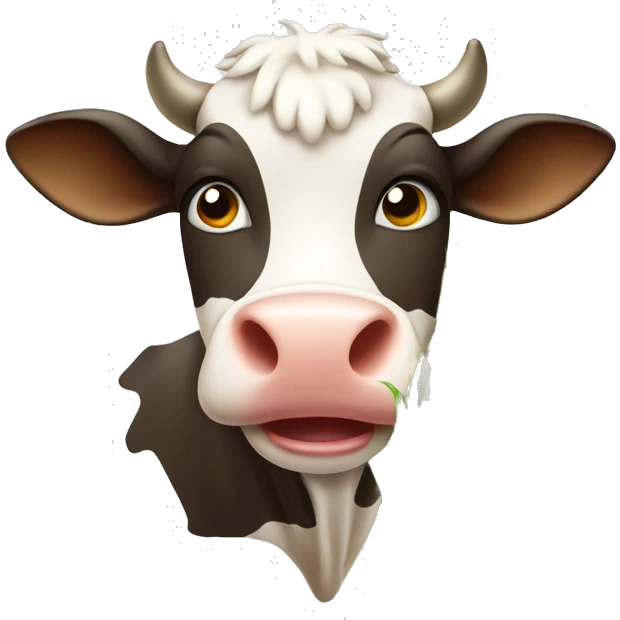 A cow eateing grass emoji