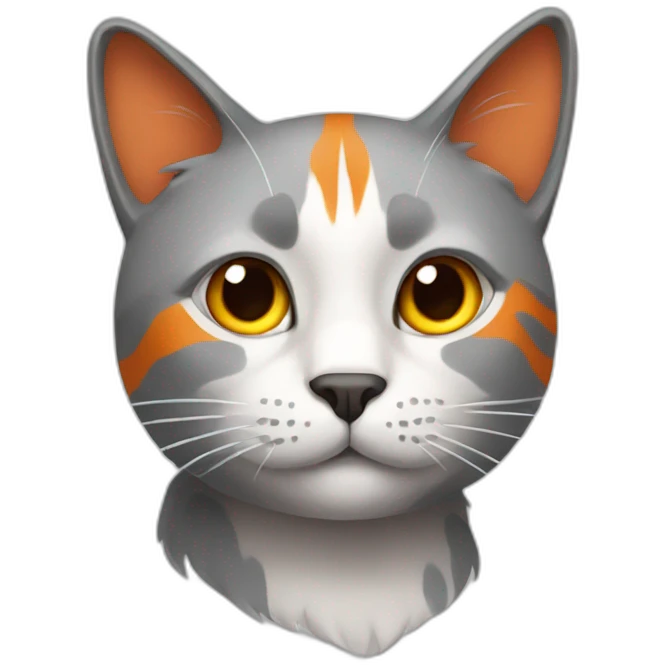 cat with grey and orange strokes emoji