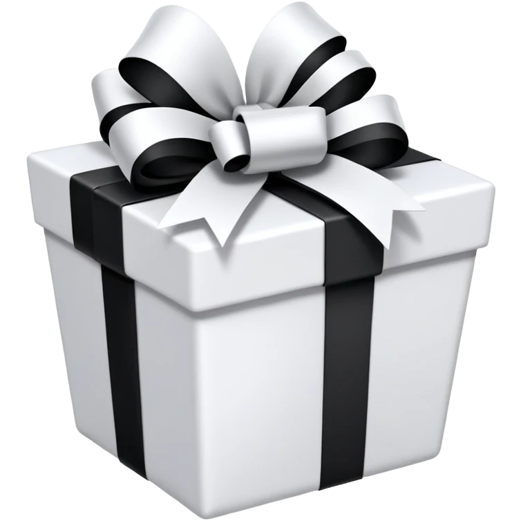 big white gift basket with lots of gifts, and the gifts are black and white no other colors emoji