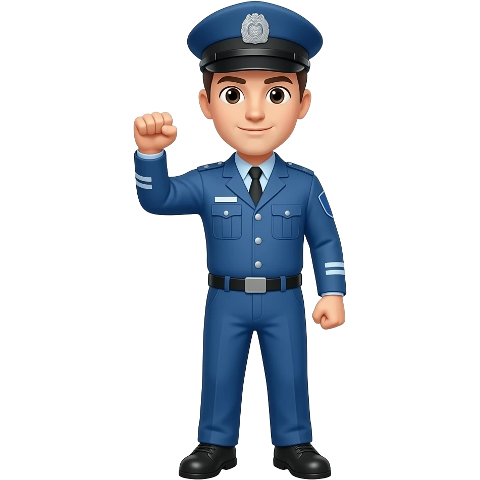 uniforme azul e fazer continência emoji