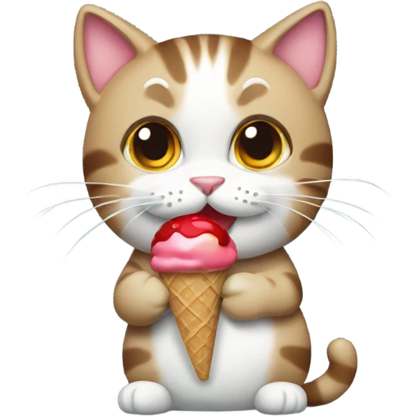 Cat holding icecream emoji