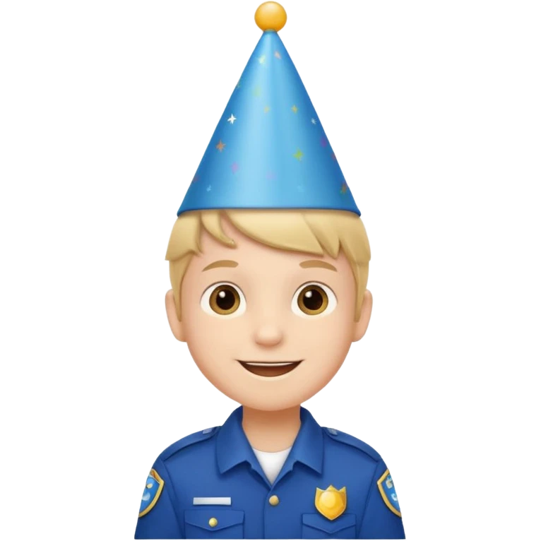 a little boy with birthday hat, wearing uniform















 emoji
