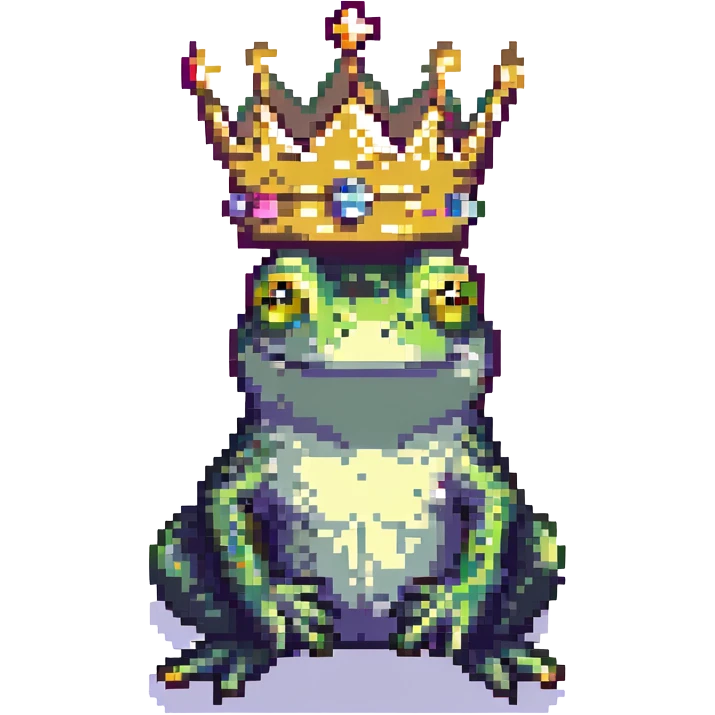 frog with a crown on its head emoji