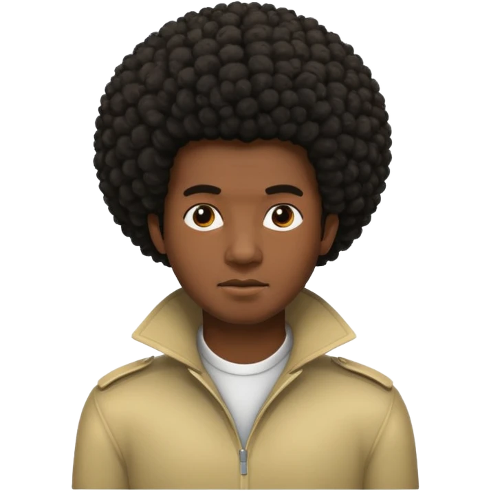 Black guy with Afro hair emoji