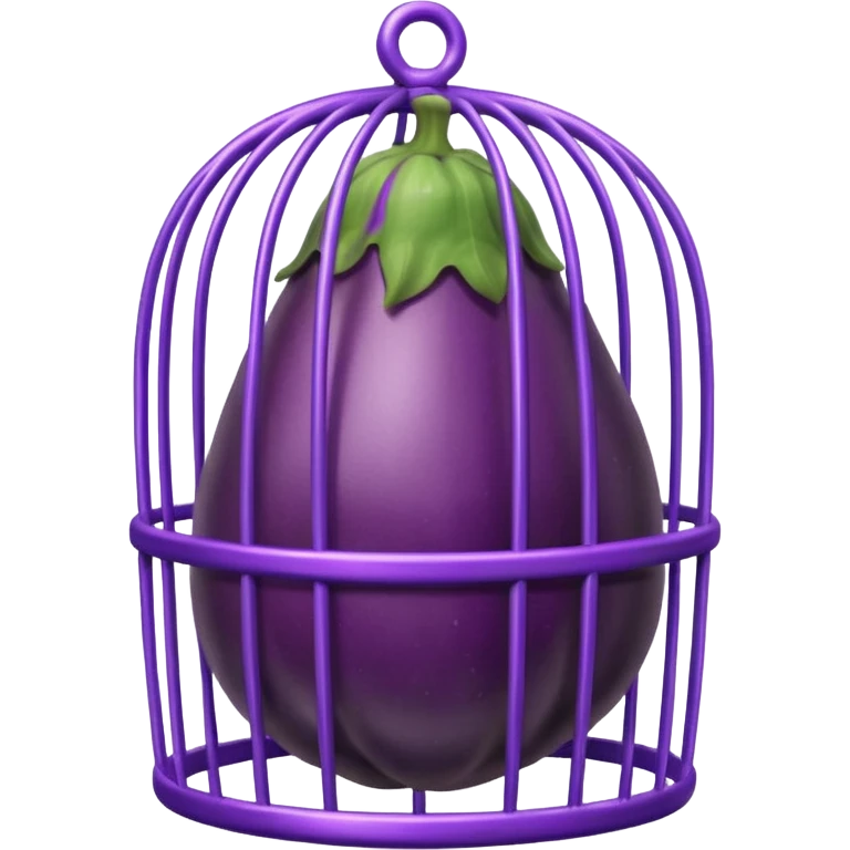 Eggplant in a cage emoji