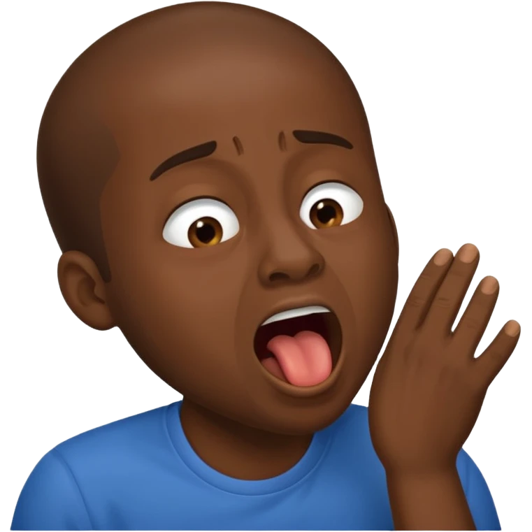 balck man Yawning  no hand emoji