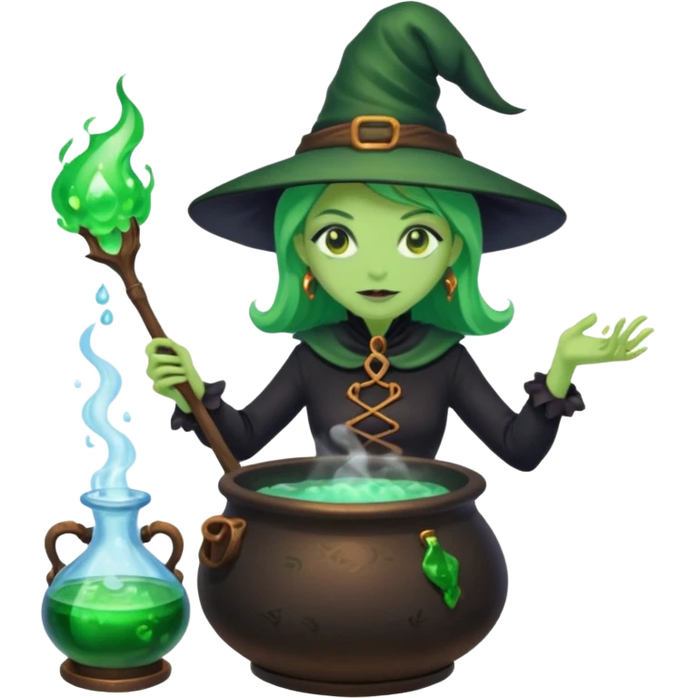green witch cooking potion emoji