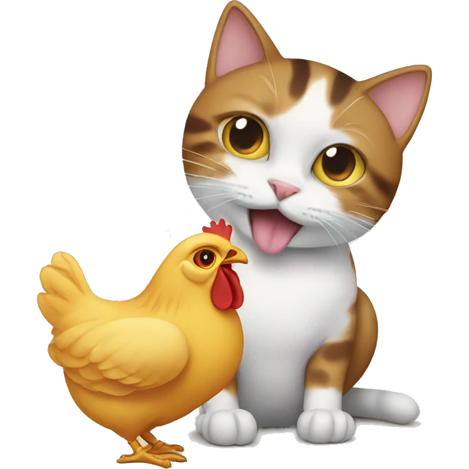 Cat eating a chicken emoji