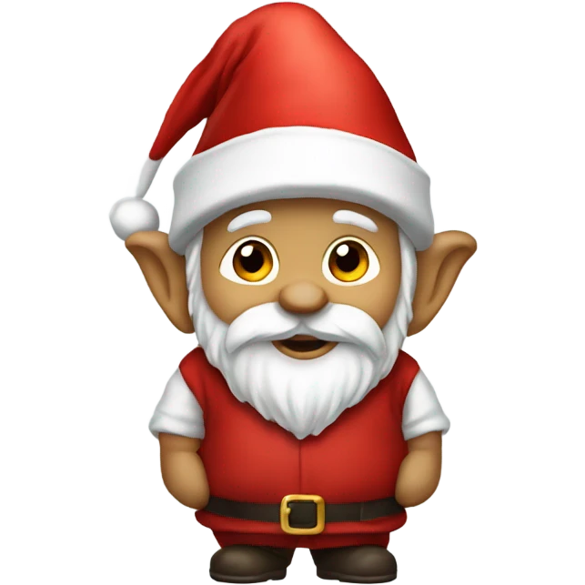 Gnome wearing Santa hat emoji