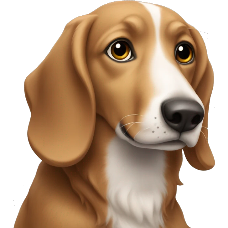 Perro salchicha peludo emoji