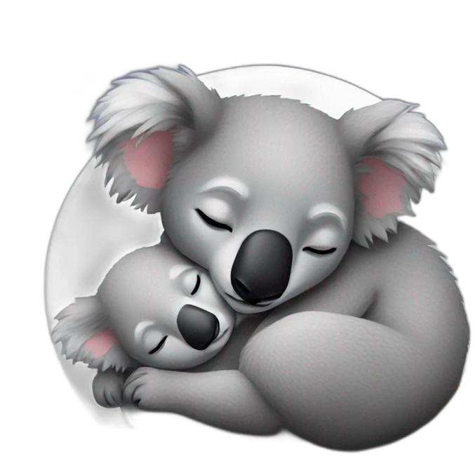cuddling koalas sleeping emoji