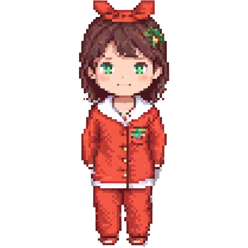 A blogger girl in red pajamas emoji