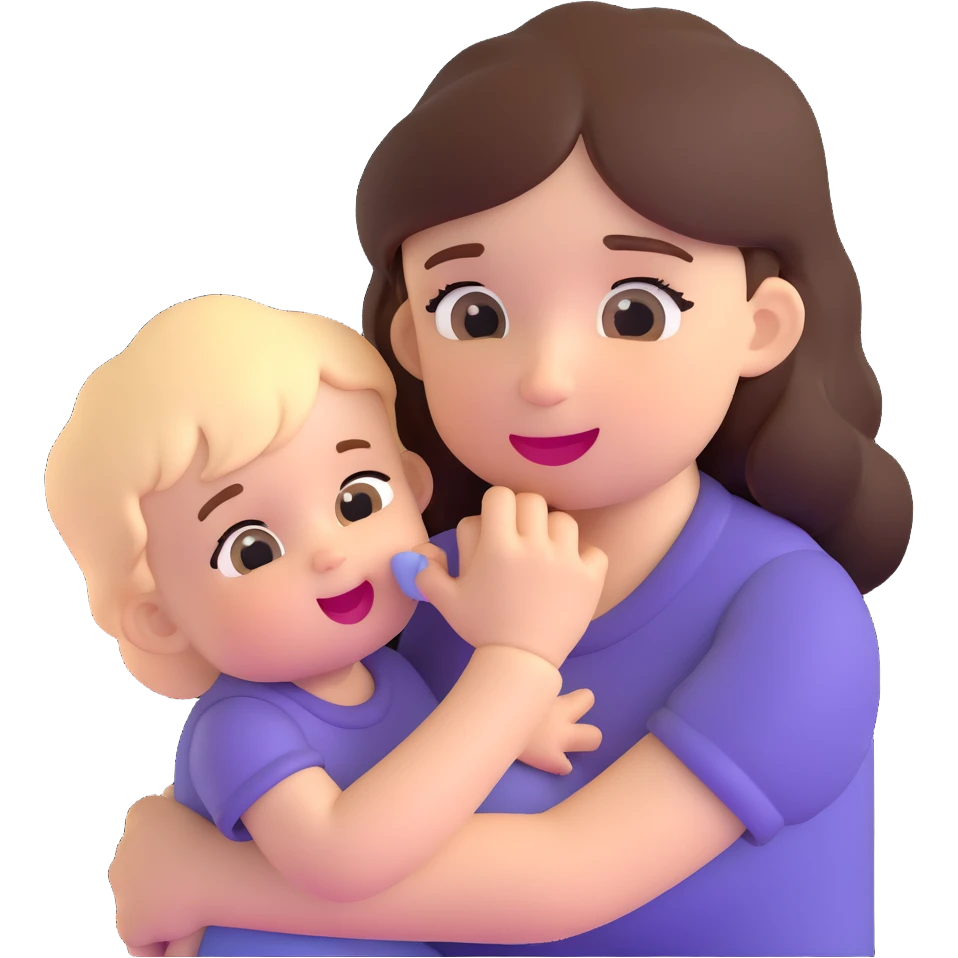 cute baby biting his mother's arm emoji