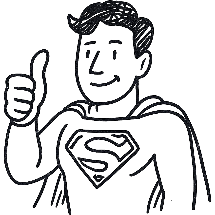 Superman giving a thumbs up emoji
