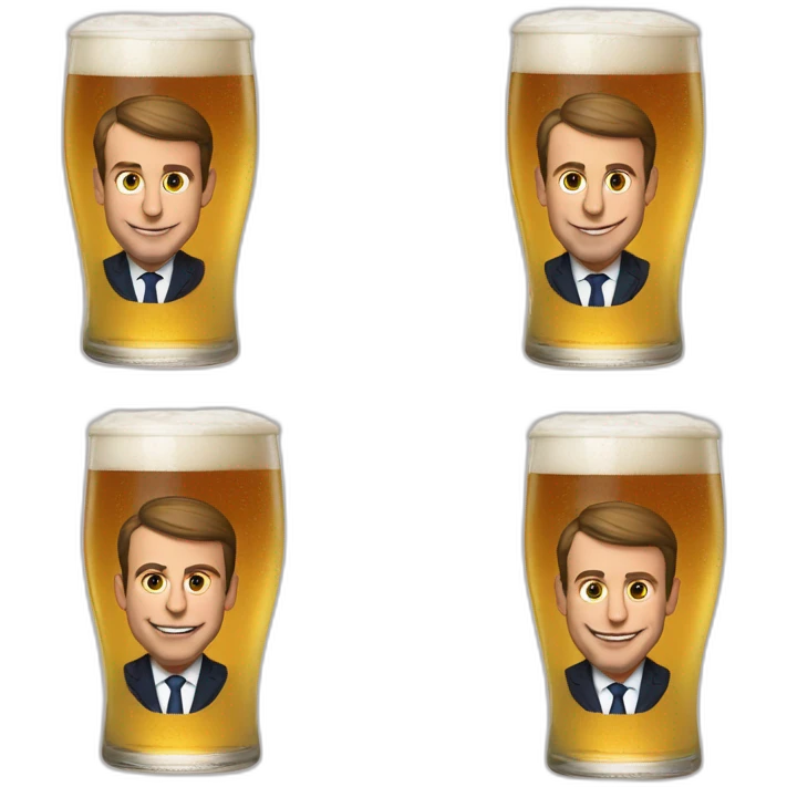 Emanuel macron drink a beer emoji