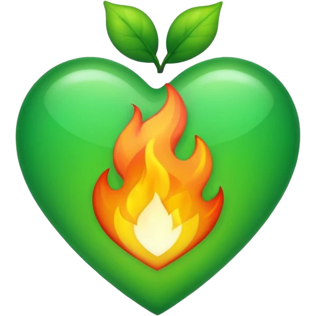 fire green heart emoji emoji