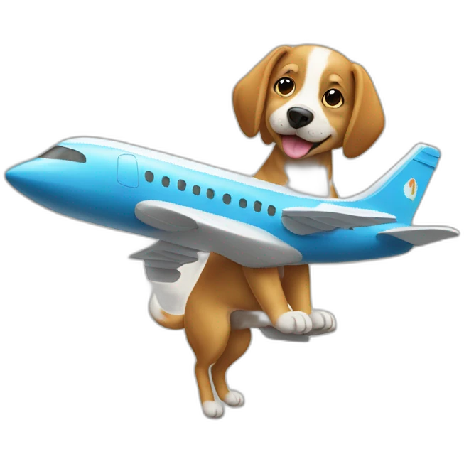 un chien sur un avion  emoji