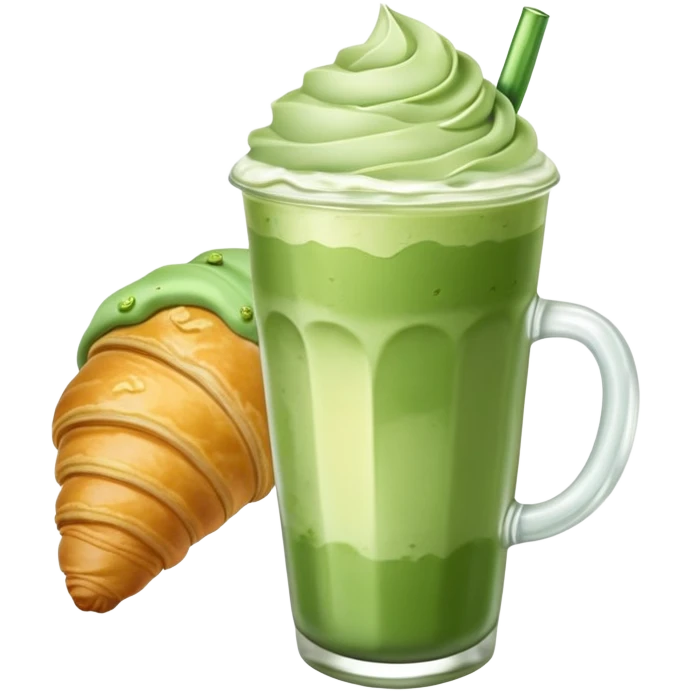 iced matcha latte and a pastry emoji