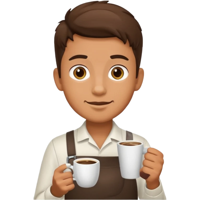 barista boy with coffee cup emoji