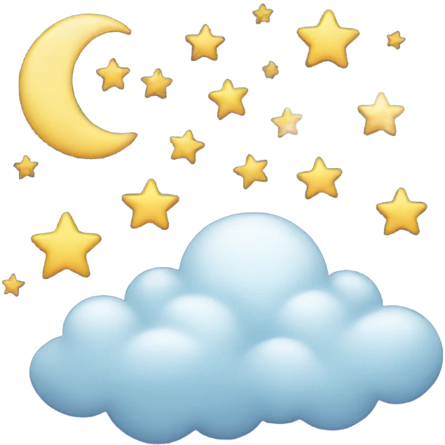 cloud + stars + moon emoji