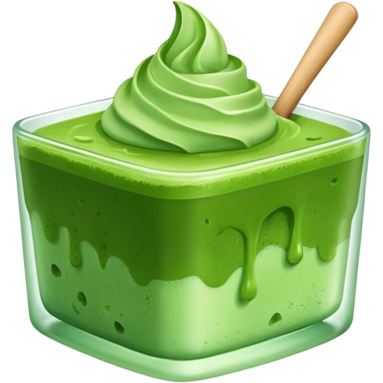 realistic green ice matcha emoji