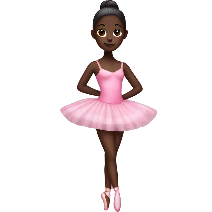 Darkskin ballerina in pink plaid  emoji