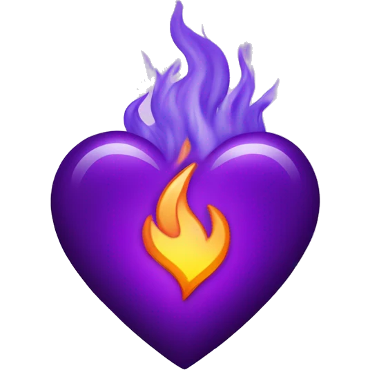 purple heart on fire emoji