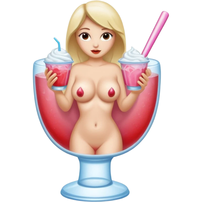A slushi cup with naked boobs emoji