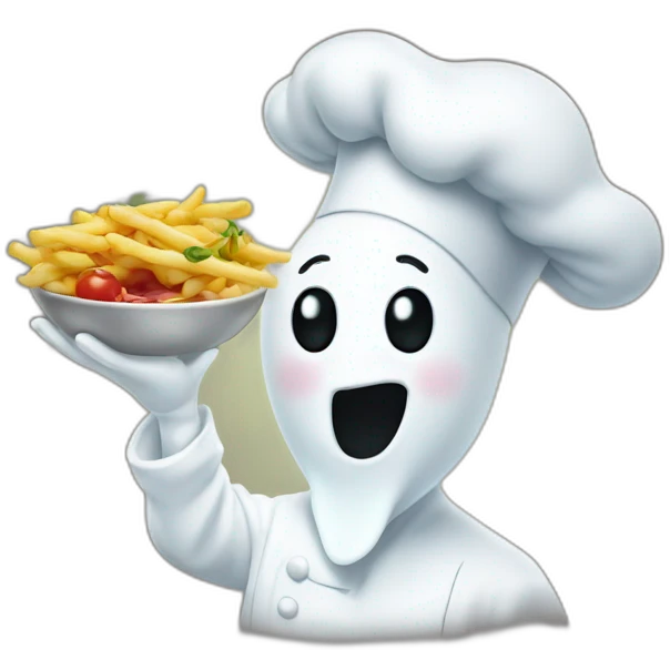 ghost chef blowing kiss with italian hand emoji