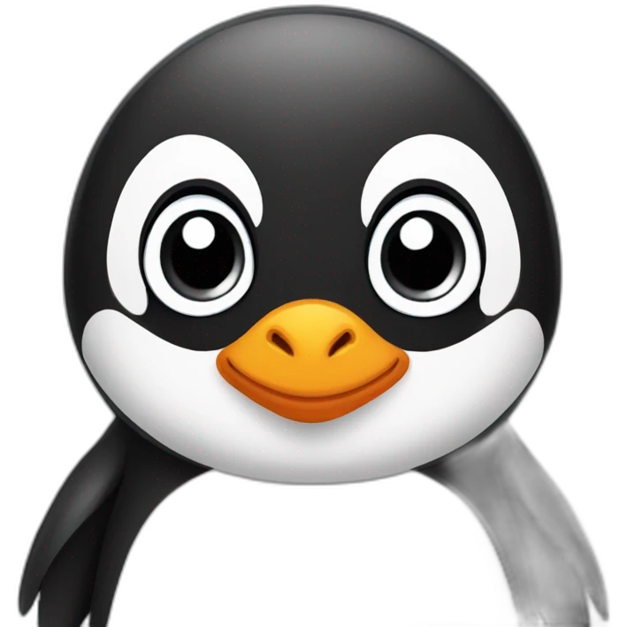 black and white baby penguin cute face emoji