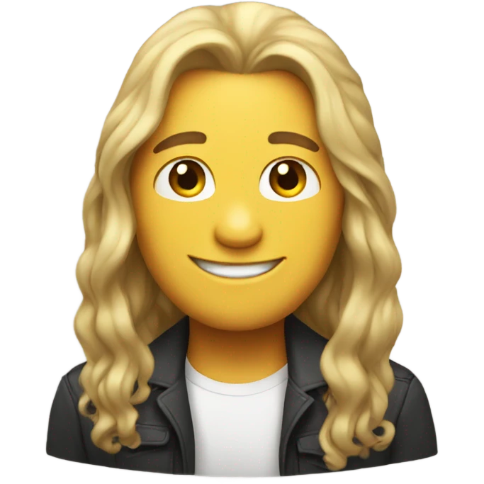 smiling solo with long hair thinner  emoji