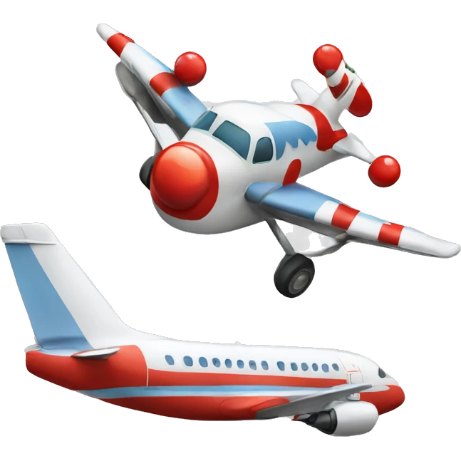 an airplane with a clown emoji
