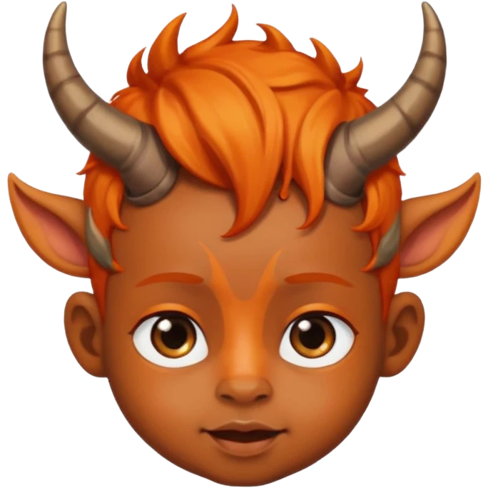 black baby with horns and orange hair emoji