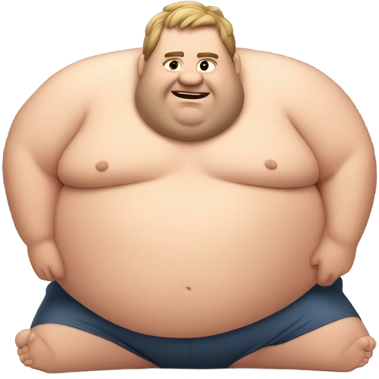 fat man shirtless lying on floor emoji