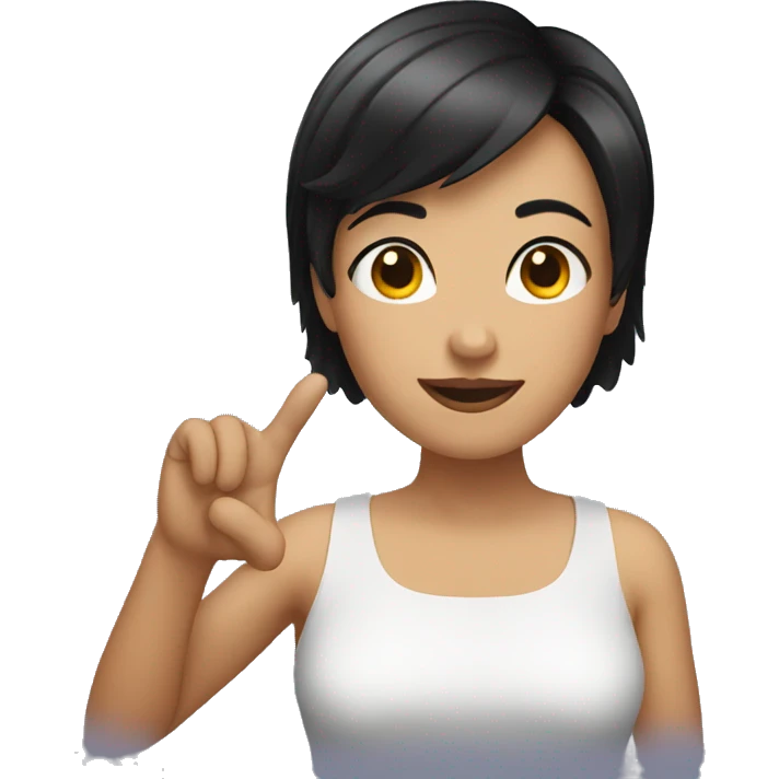 woman with short black hair doing ok gesture emoji