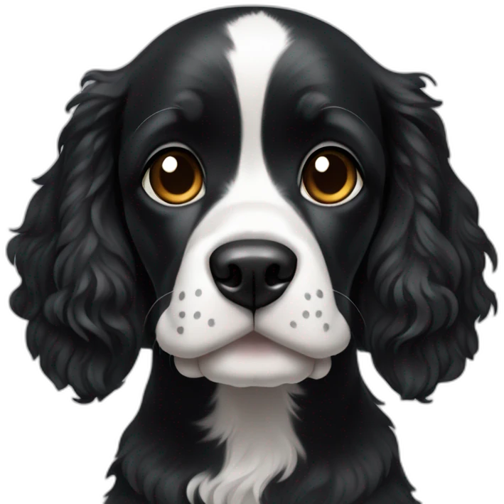 Black Cocker dag with white paw emoji