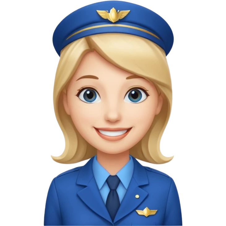 A friendly female flight attendant emoji