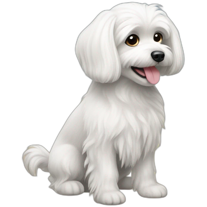Maltese dog tail up emoji
