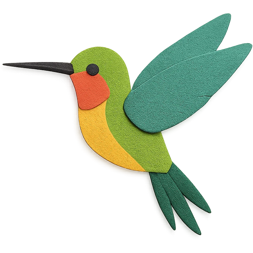 hummingbird paper craft style emoji