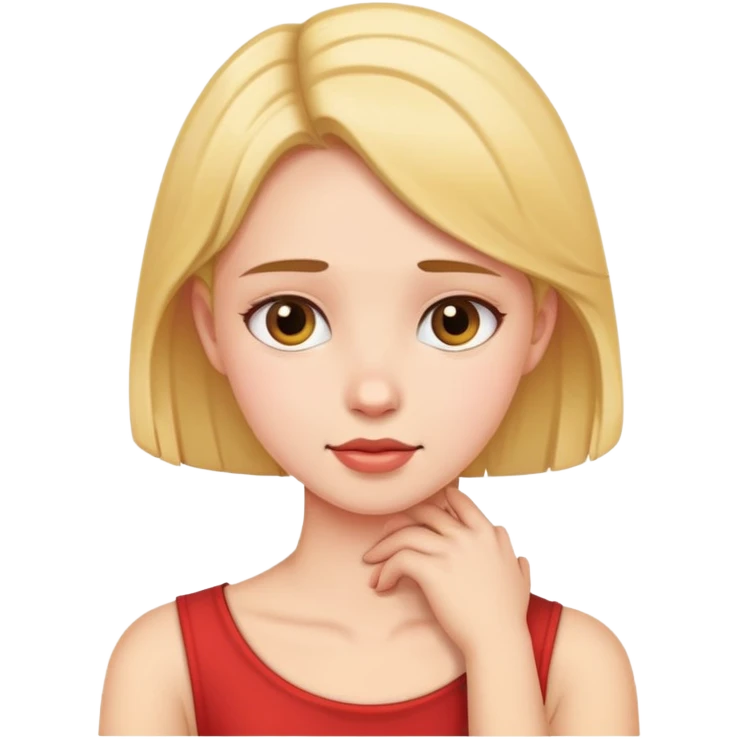 Girl holding her neck emoji