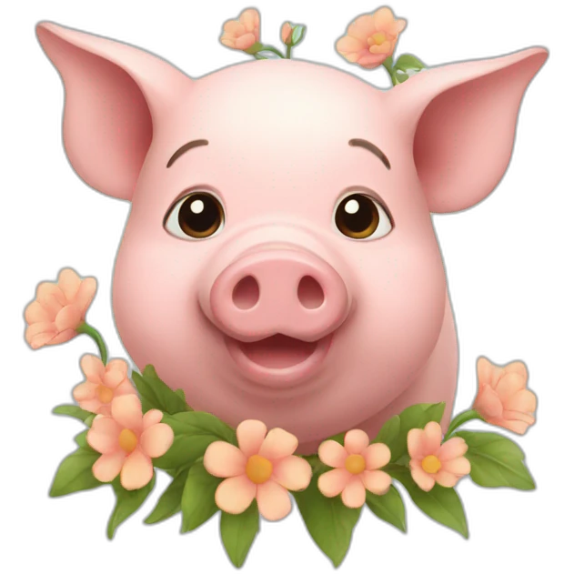 Pig with flowers emoji
