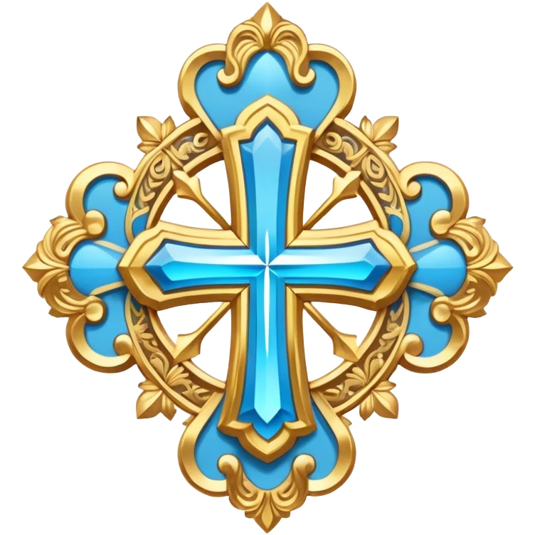 saint emblem with light blue cross emoji