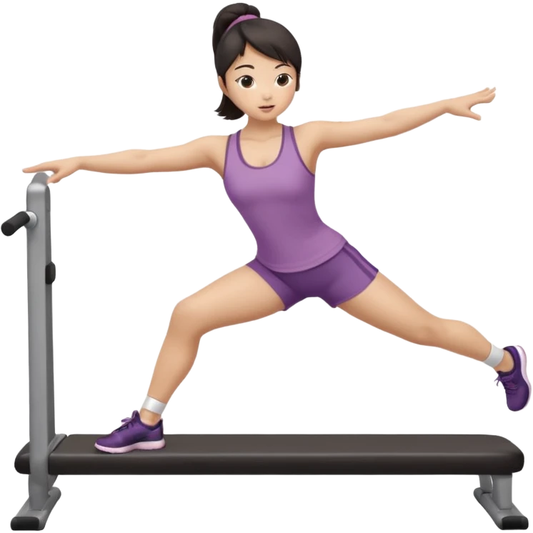 Asian girl doing barre workout  emoji