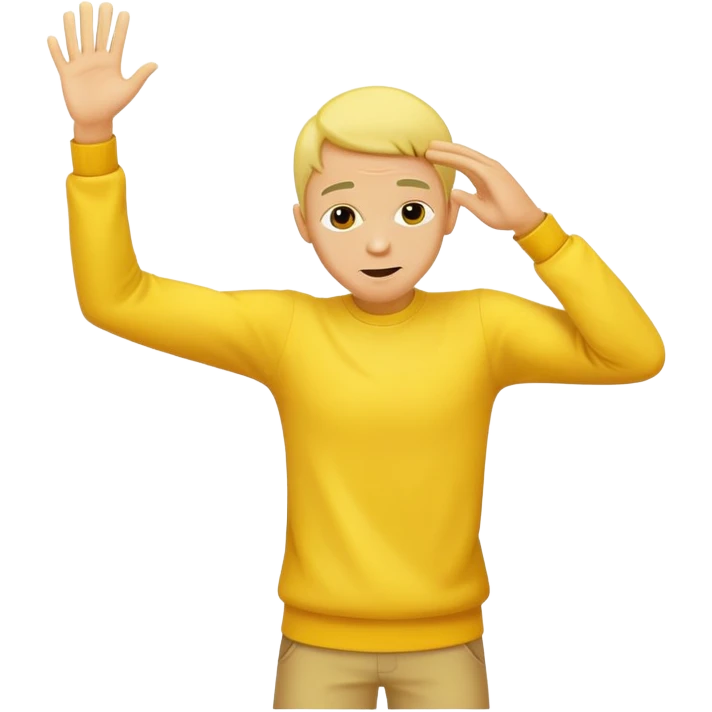 A yellow man that does the dab. emoji