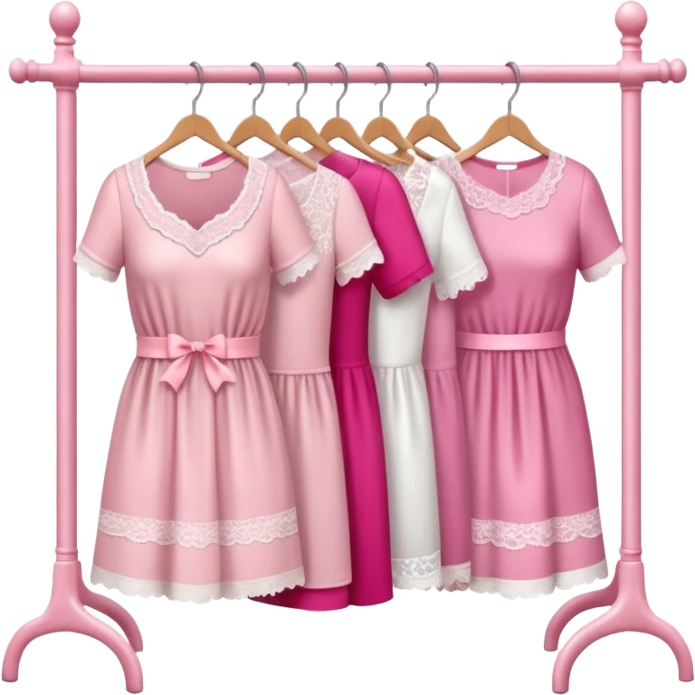 mix light pink dark pink and white girly clothes rack emoji