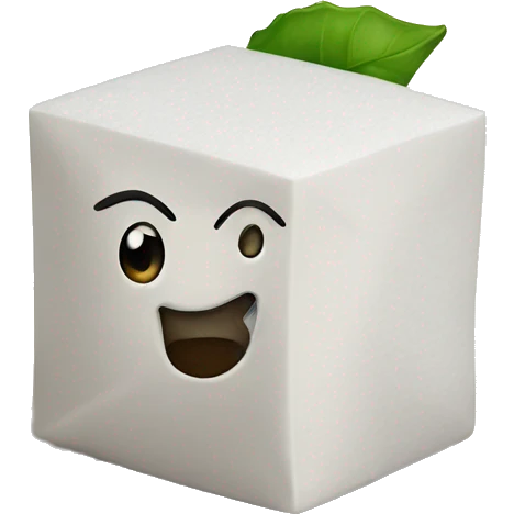 sugar cubes on a paper emoji