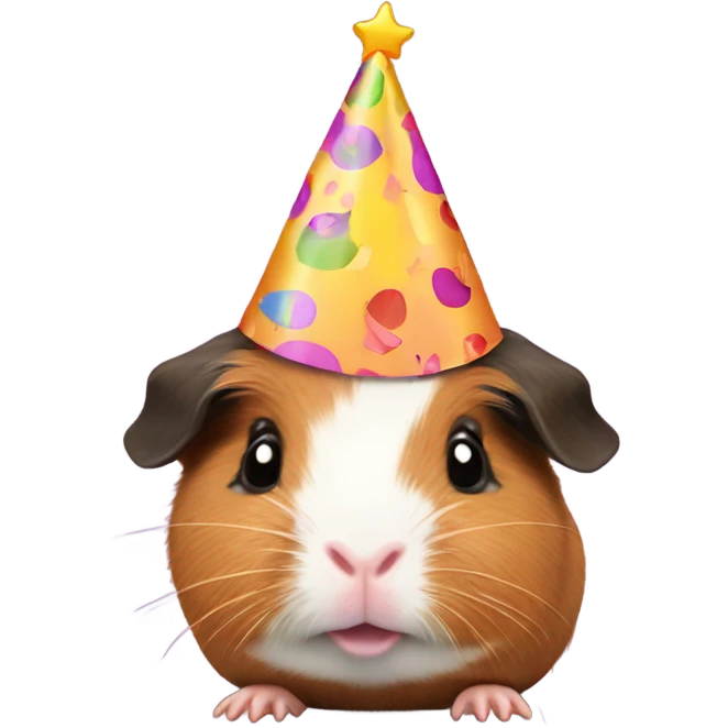 Birthday hat on guinea pig emoji