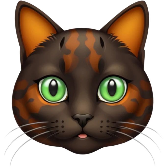 dark tortoiseshell cat pale green eyes emoji
