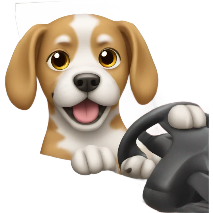 Dog driving a car emoji